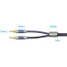 Vention HiFi Audio Speaker Cable 2.0м,Banana 2xM/M,4N OFC Silver, Gold-Plated,TPE + обплетення,Vention
