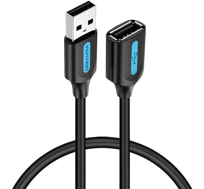 Vention Кабель продовжувач USB 2.0 AM/AF 3.0м, PVC Type чорний,Vention