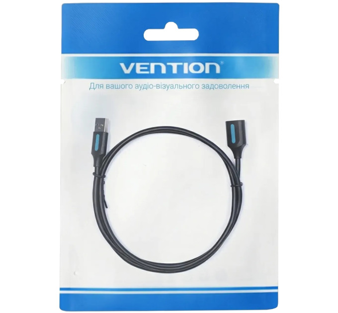Vention Кабель продовжувач USB 2.0 AM/AF 3.0м, PVC Type чорний,Vention