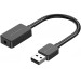 Vention Звукова карта USB AUX jack, 1*TRS, 0.15м, OMTP/CTIA, чіп шумозаглушення,  чорна Vention