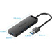 Vention Хаб USB 3.0 -> 4xUSB 3.0, 1.0м, з живленням Micro-USB,чорний Vention