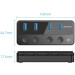 Vention Хаб USB 3.0 -> 4xUSB 3.0, з вимикачами, 1.0м, з живленням USB-С,чорний Vention