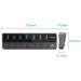 Vention Хаб USB 3.0 -> 7xUSB 3.0, з вимикачами, 1.0м, 5Gbps, активний, з адаптером 12В,чорний Vention