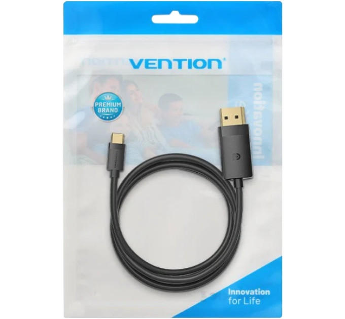 Vention Кабель USB 3.1 Type-C M - DisplayPort M, 1.0м, v.1.2, 4K60Hz, Aluminum Alloy чорний Vention