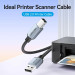 Vention Кабель USB 2.0 AM-BM, 2.0м, 480Mbps Printer, обплетення, Aluminum Alloy, сірий Vention