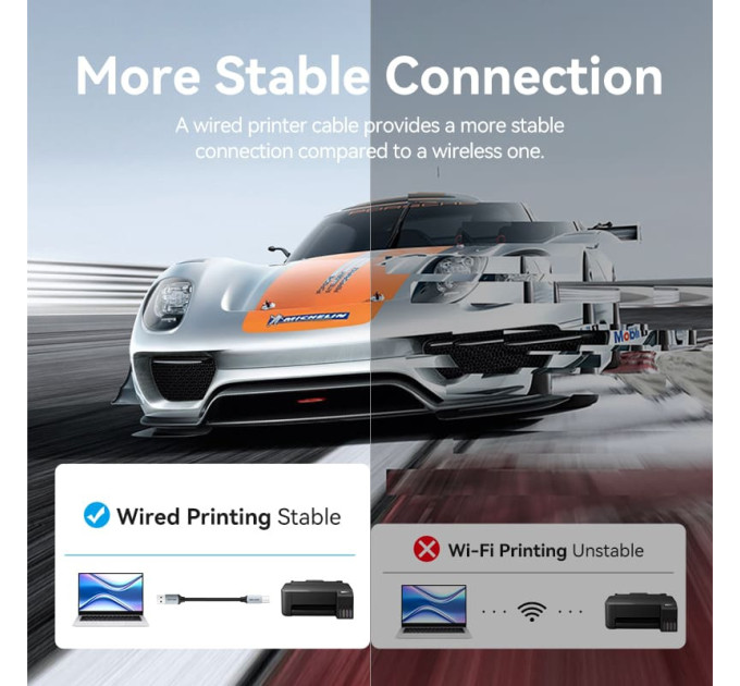 Vention Кабель USB 2.0 AM-BM, 2.0м, 480Mbps Printer, обплетення, Aluminum Alloy, сірий Vention