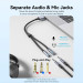 Vention Звукова карта USB AUX jack, 2*TRS (Mic + Ear)  0.25м, обплетення, Aluminum Alloy Vention