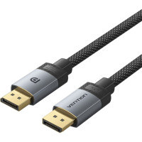 Кабель DisplayPort M - M 1.0м, V2.1, 16K 60 Гц, зворотня сумісність, обплетення, чорний Vention