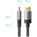 Vention Кабель DisplayPort M - M 2.0м, V2.1, 16K 60 Гц, зворотня сумісність, обплетення, чорний