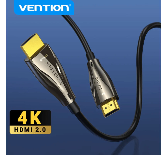 Vention Кабель HDMI M - M, 60.0 м, V2.0, Optical 4K 60Гц zinc alloy black Vention