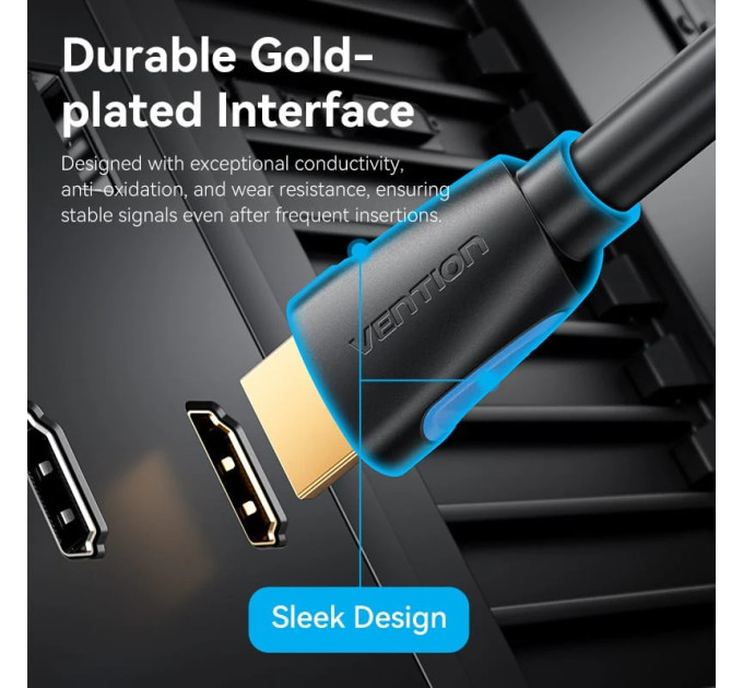 Vention Кабель HDMI M - M, 3.0м, V2.0, 4K 60Гц, Gold-Plated, PVC Vention