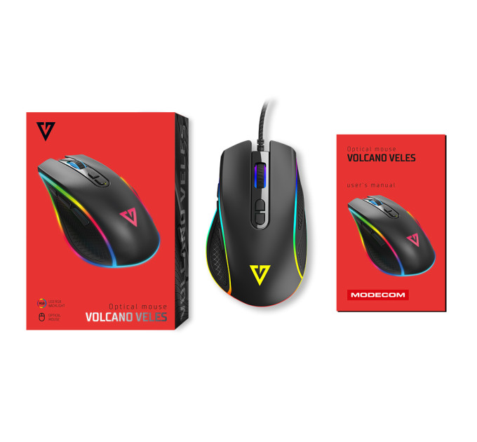 Modecom Мишка Modecom Veles Volcano RGB USB Black (M-MC-VELES-100)