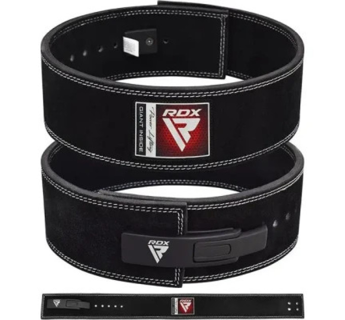 Атлетичний пояс RDX 4 Pro Liver Buckle шкіряний Black Plus M (WBL-4LB-M+)