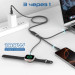 Дата кабель USB-C to 2xUSB-C 100W + Apple Watch 5W 1.4m FUSION-CCW black Promate (fusion-ccw.black)