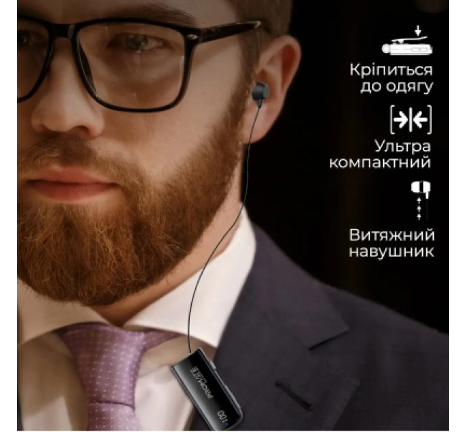 Навушники Promate Monoflix-bt Black (monoflix-bt.black)