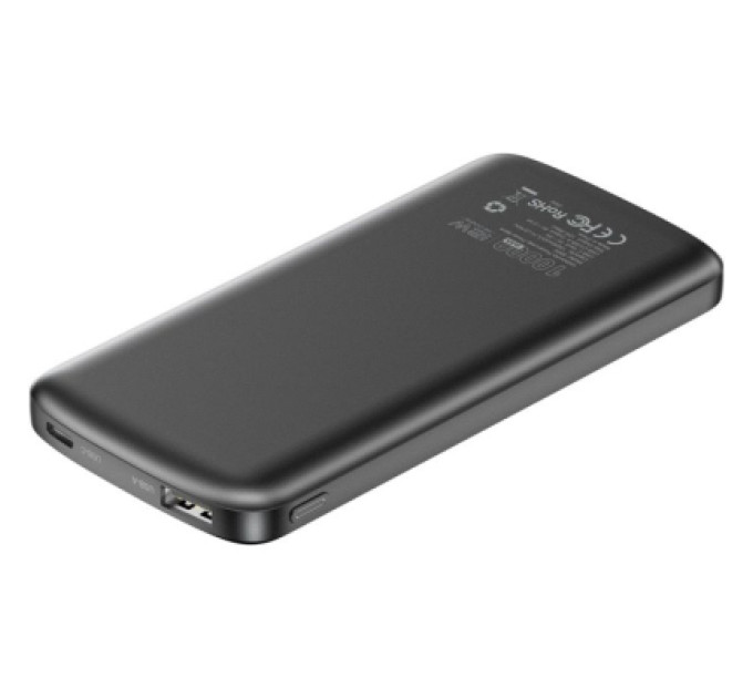 Батарея універсальна Choetech 10000mAh, 12W, USB-A, USB-C, Black (B850-ACBK)