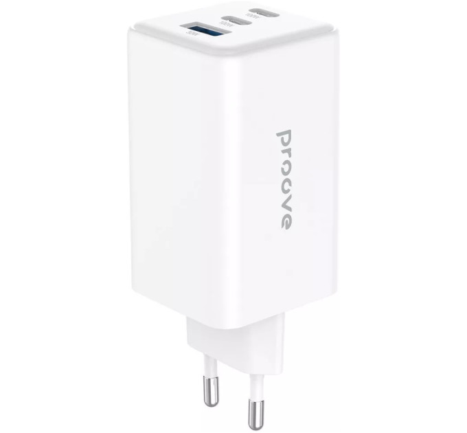 Мережевий зарядний пристрій Proove Pocket GaN Max (2xUSB-C, 1USB) 100W White (WCPG10012202)