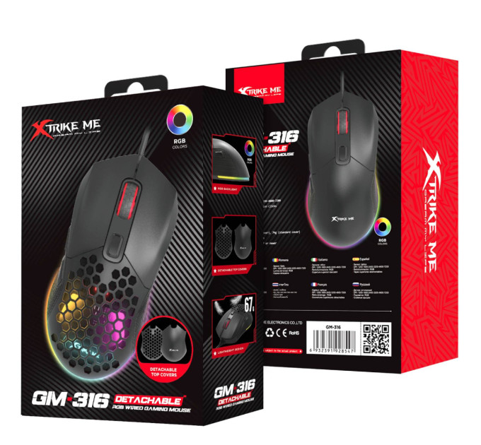 Xtrike ME Мишка Xtrike ME GM-316 USB RGB Black (GM-316)