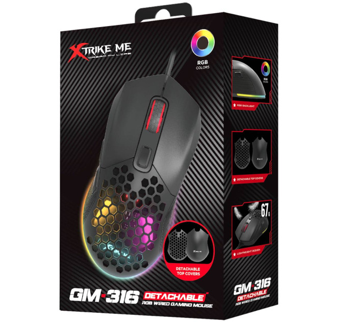 Xtrike ME Мишка Xtrike ME GM-316 USB RGB Black (GM-316)