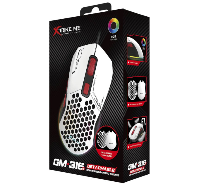 Xtrike ME Мишка Xtrike ME GM-316W USB RGB White (GM-316W)