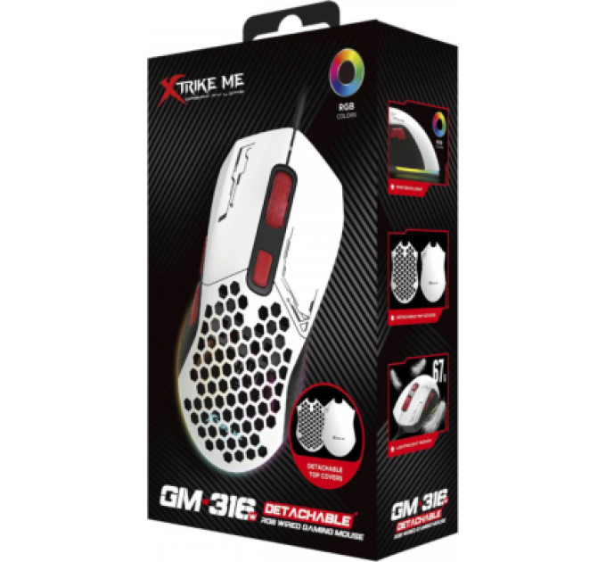 Xtrike ME Мишка Xtrike ME GM-316W USB RGB White (GM-316W)