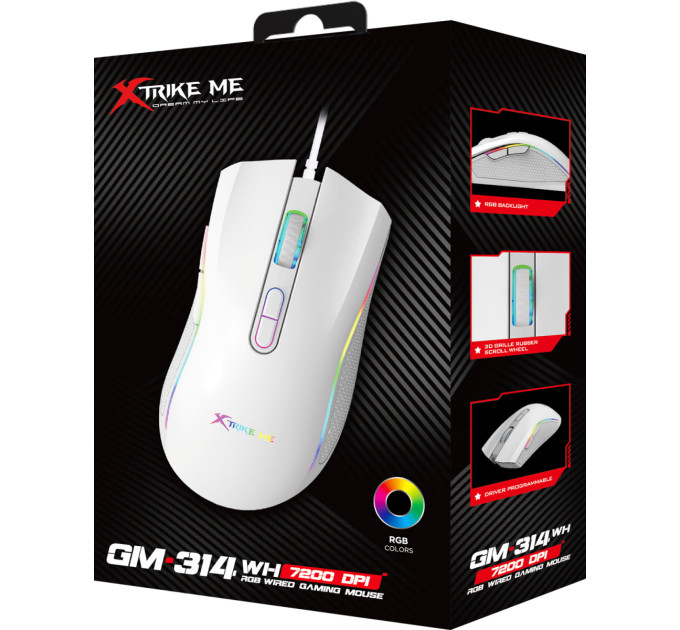 Xtrike ME Мишка Xtrike ME GM-314 RGB USB White (GM-314WH)