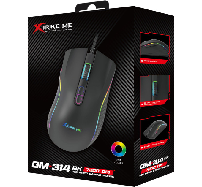 Xtrike ME Мишка Xtrike ME GM-314 RGB USB Black (GM-314BK)