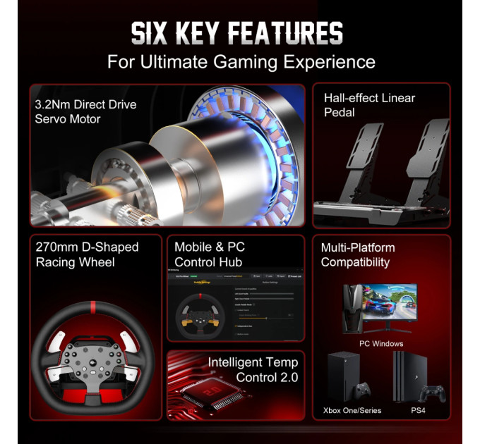 PXN Кермо PXN V10 Ultra Bundle for PS4/XBOX/Xbox Series X|S/PC (PXN-V10 Ultra EU)