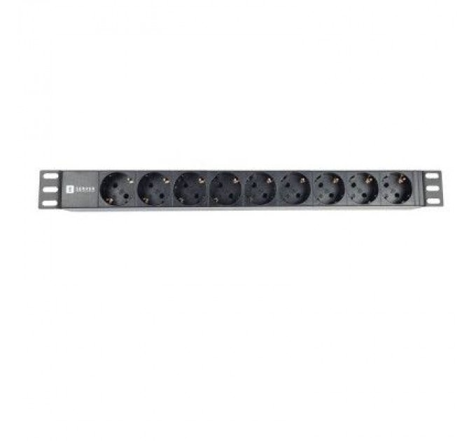 Eserver Силовий блок Eserver 19" 9 розеток, без выкл., без кабеля, алюм. корпус, 16А (WT-2261A-GER-9WAY-WO)