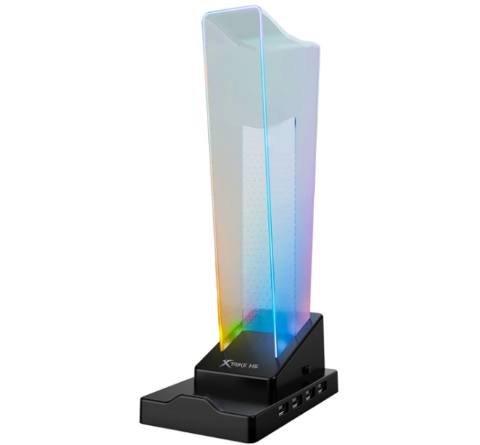 Xtrike ME Підставка для гарнітури XTRIKE ME RGB 4xUSB2.0 HUB, USB кабель 1,5м,чорна