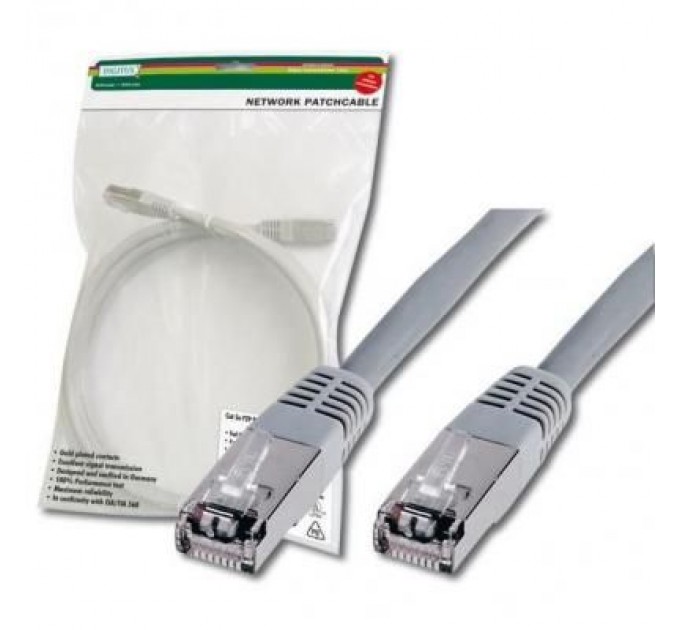 Патч-корд Digitus 2м, cat.5e, SF-UTP, AWG 26/7, gray (DK-1531-020)