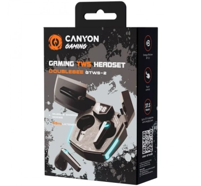Canyon Навушники Canyon GTWS-2 Gaming Black (CND-GTWS2B)