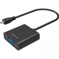 Voltronic Перехідник micro HDMI M to VGA F 0.3m 4K/2K Black Voltronic (YT-C-mcHDMI(M)/VGA(F)-B)