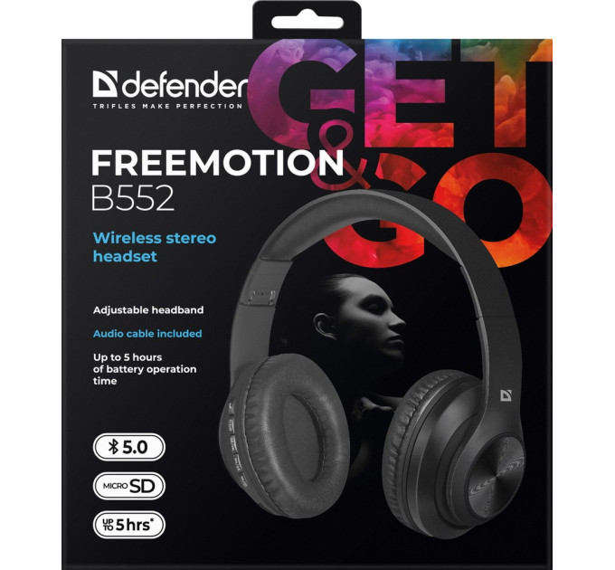 Defender Навушники Defender FreeMotion B552 Bluetooth Black (63552)