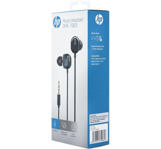 HP Навушники HP DHE-7003 Volume Control Black (DHE-7003)
