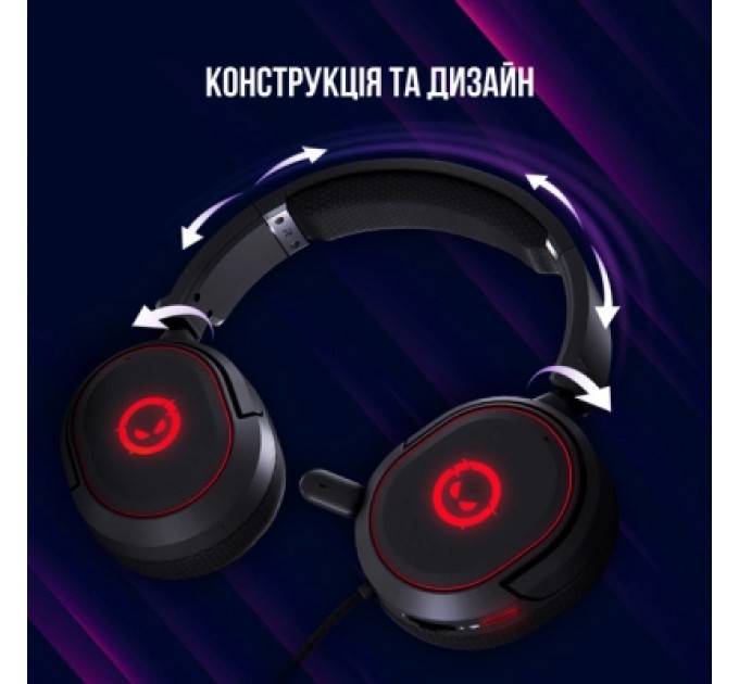 Lorgar Навушники Lorgar Kaya 460 Gaming RGB USB Black (LRG-GHS460)