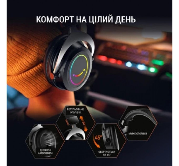 Fifine Навушники Fifine H3 RGB Black (H3)