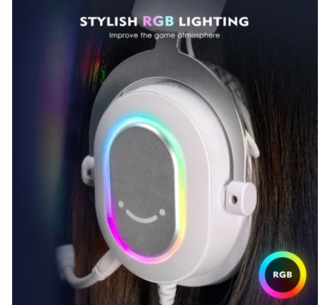 Fifine Навушники Fifine H6 RGB 7.1 White (H6W)