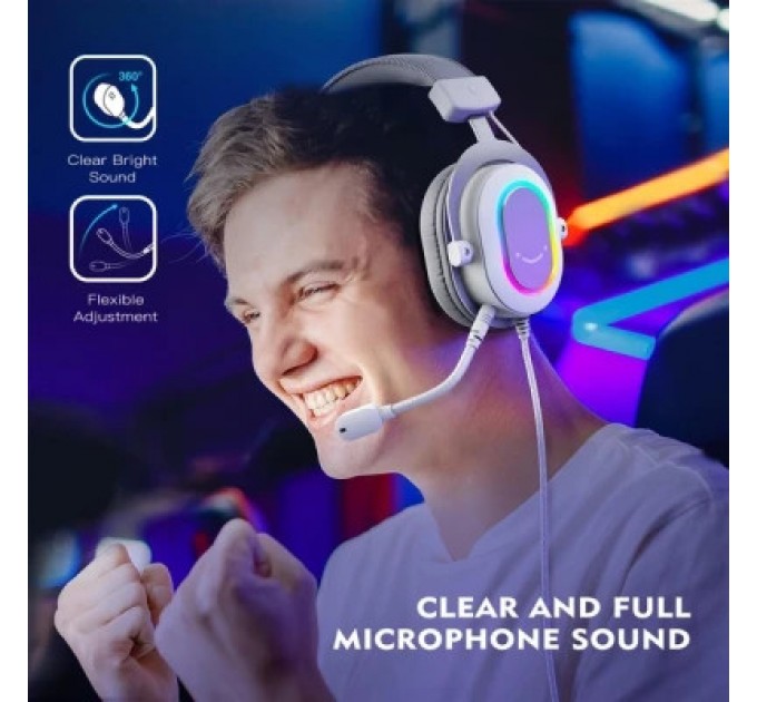 Fifine Навушники Fifine H6 RGB 7.1 White (H6W)