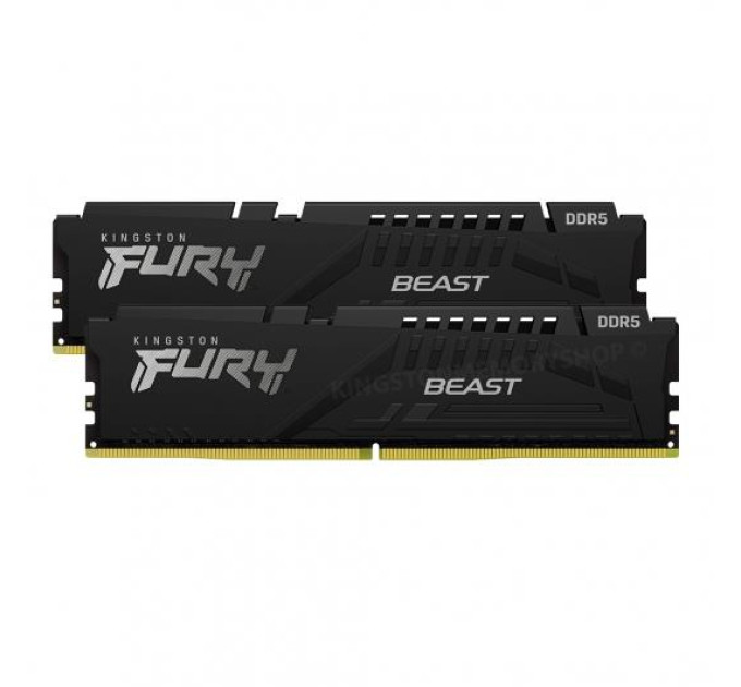 Kingston Fury (ex.HyperX) Модуль пам'яті для комп'ютера DDR5 32GB (2x16GB) 5200 MHz Beast RGB XMP Kingston Fury (ex.HyperX) (KF552C40BBAK2-32)
