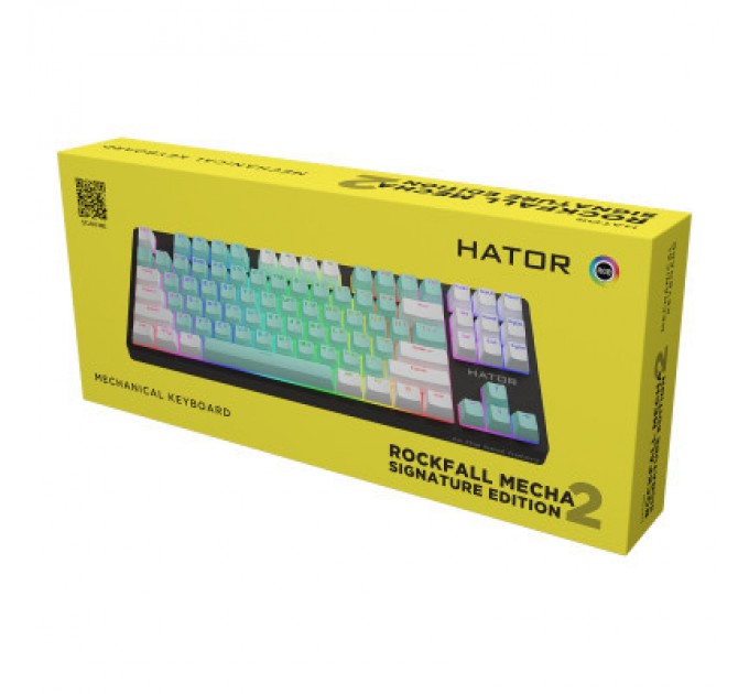 Hator Клавіатура Hator Rockfall 2 Mecha Signature Edition USB Black/Mint/White (HTK-520-BMW)