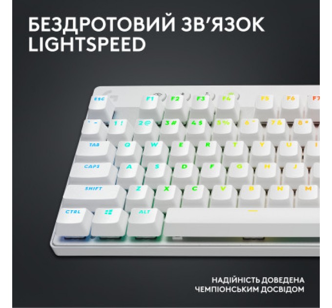 Logitech Клавіатура Logitech G PRO X TKL Lightspeed Tactile USB UA White (920-012148)