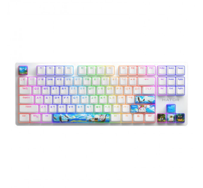 Hator Клавіатура Hator Rockfall 2 Mecha TKL Authentic Edition Aurum Milky Way Silent USB Fighting Cats (HTK-532)