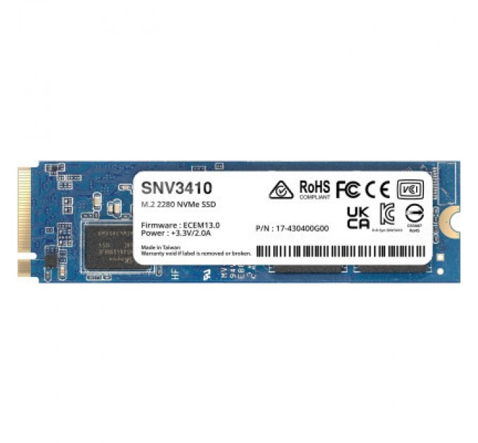 Synology Накопичувач SSD для сервера Synology Накопичувач SSD Synology M.2 800GB PCIe 3.0 2280 (SNV3410-800G)