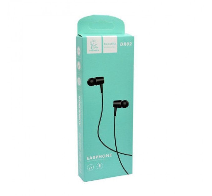 Denmen Навушники Denmen HF DR02 3.5mm 1.2 м Black (DE-DR02-BK)