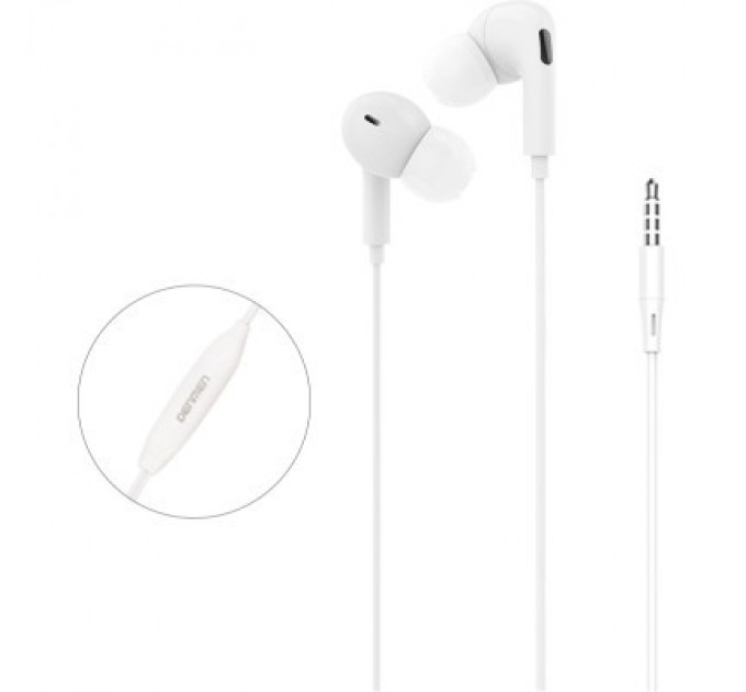 Denmen Навушники Denmen HF DR06 3.5mm 1.2 м White (DE-DR06-WH)