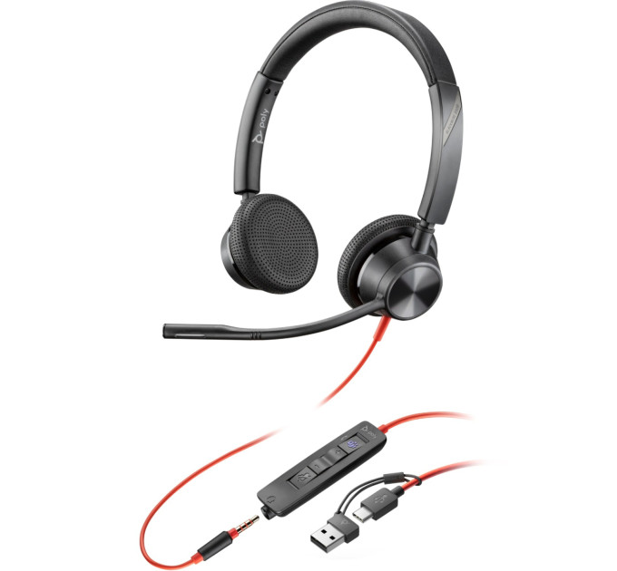 Poly Навушники Poly Poly Blackwire 3325-M USB-A/USB-C Black (8X222AA)