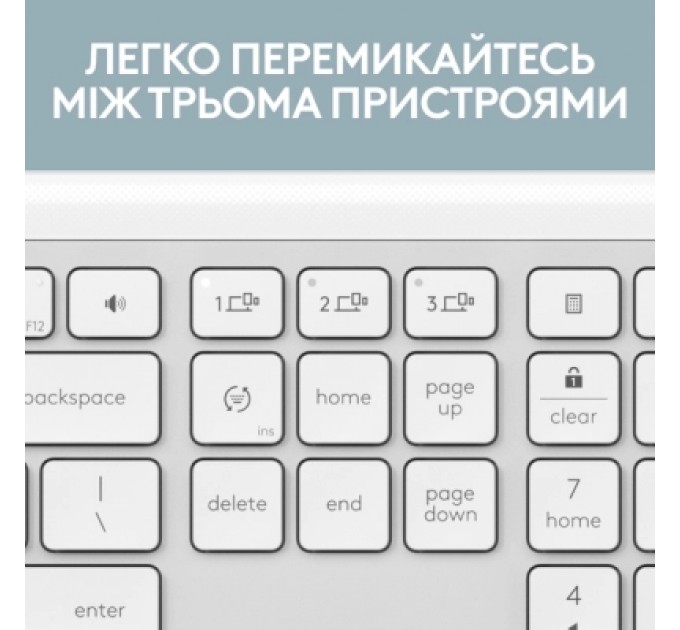 Клавіатура Logitech K950 Bluetooth/Wireless UA Off-White (920-012466)