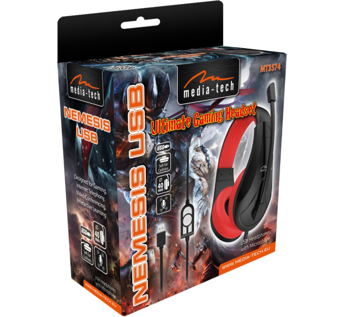 Media-Tech Навушники Media-Tech Nemesis USB Black-Red (MT3574)