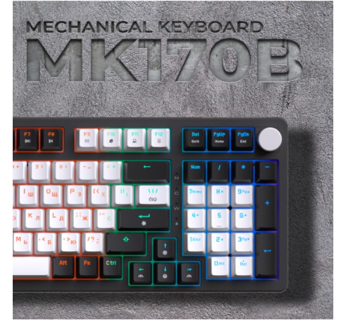 GamePro Клавіатура GamePro MK170B Hot-Swap Red Swich RGB USB UA Black (MK170B)